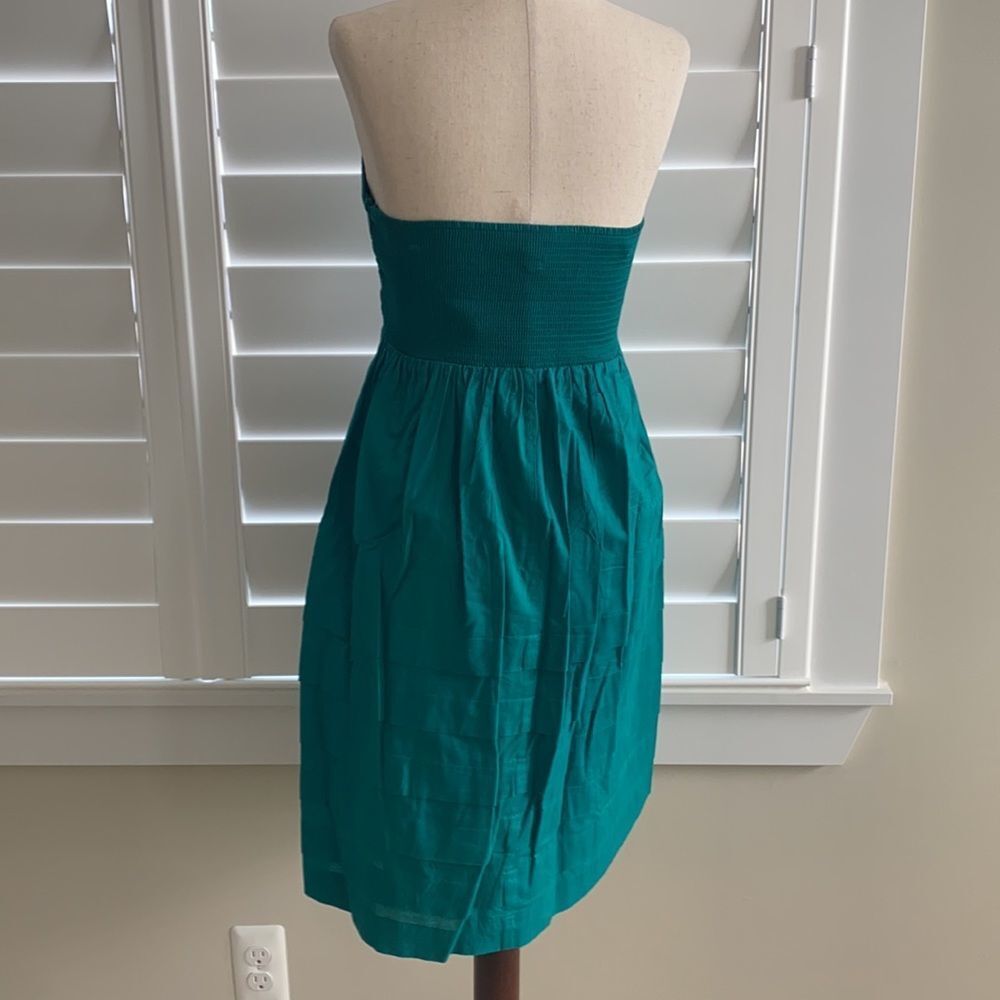 Anthropologie | sz 4 vintage Maeve deep teal layered fit and flare dress - Picture 7 of 13